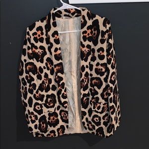 Cheetah print blazer oversized